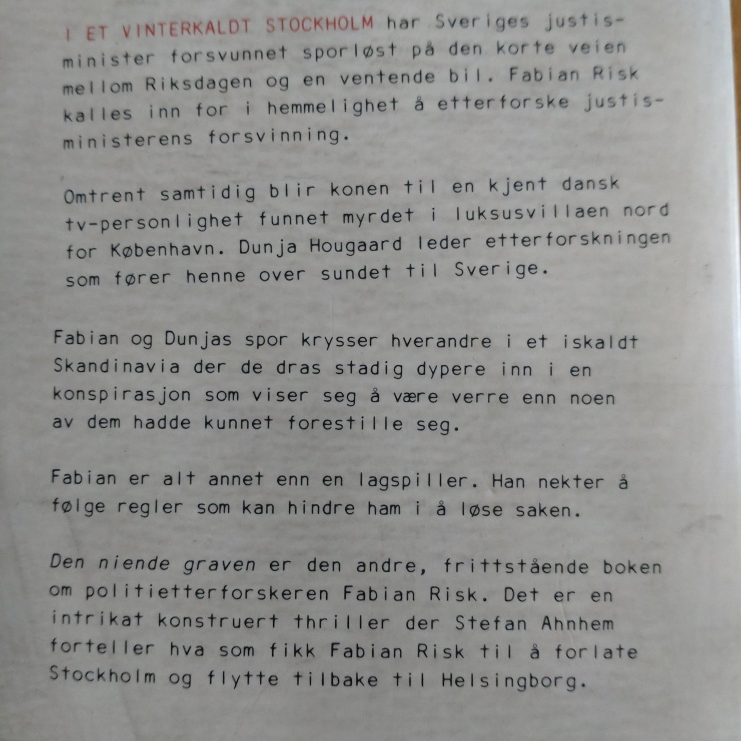 Ahnhem, Stefan: Den niende graven (Fabian Risk 2)