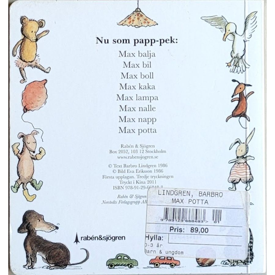 Lindgren, Barbro: Max potta (svensk)
