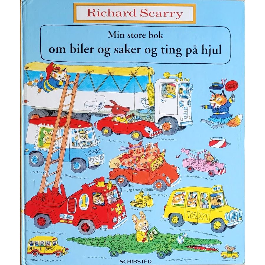 Min store bok om biler og saker og ting på hjul, brukte bøker av Richard Scarry