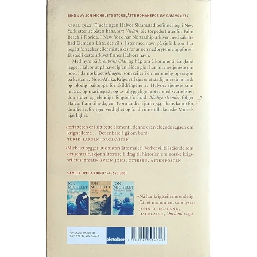 Michelet, Jon: Blodige strender (En sjøens helt 4)