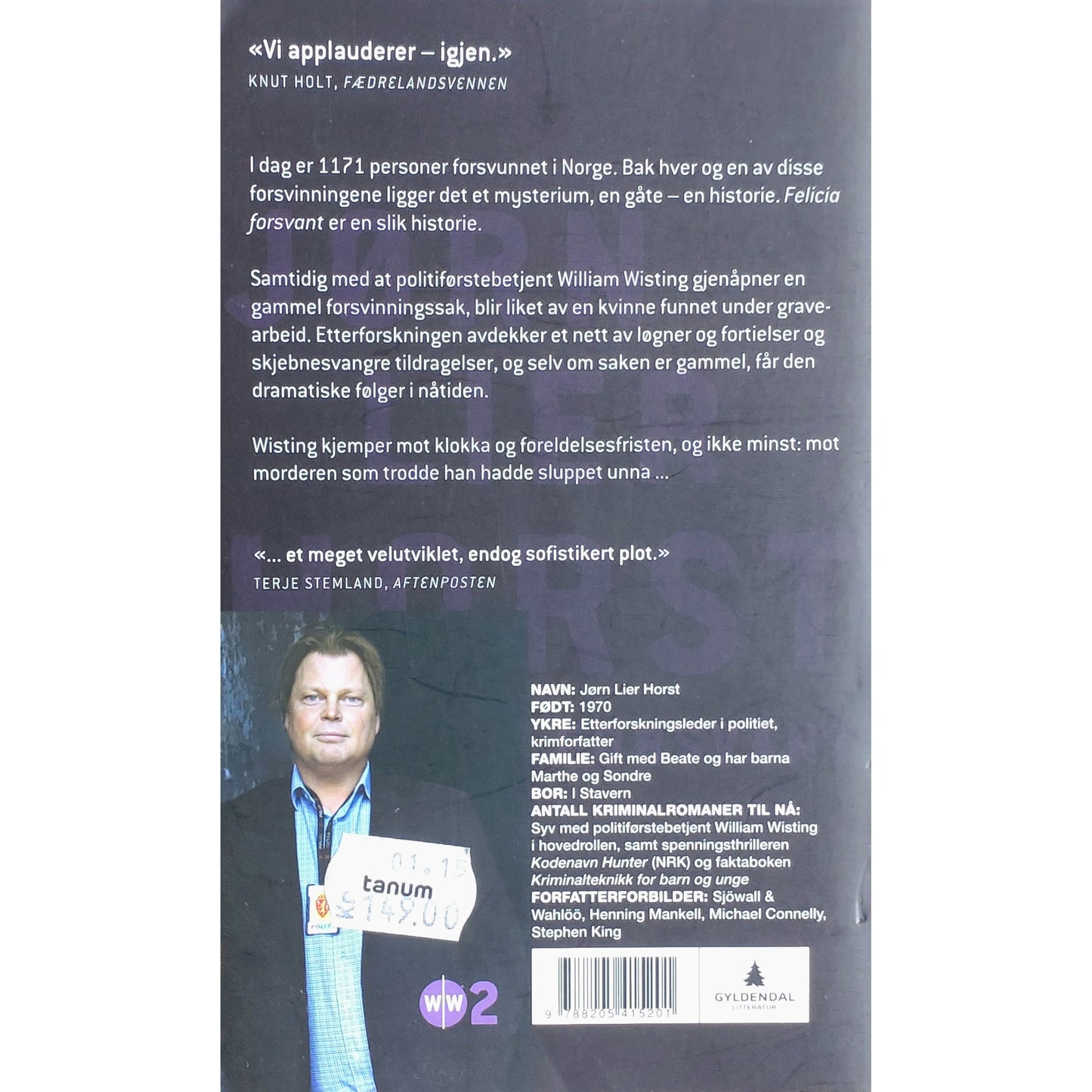 Felicia forsvant - William Wisting bok 2 - Brukte bøker av Jørn Lier Horst