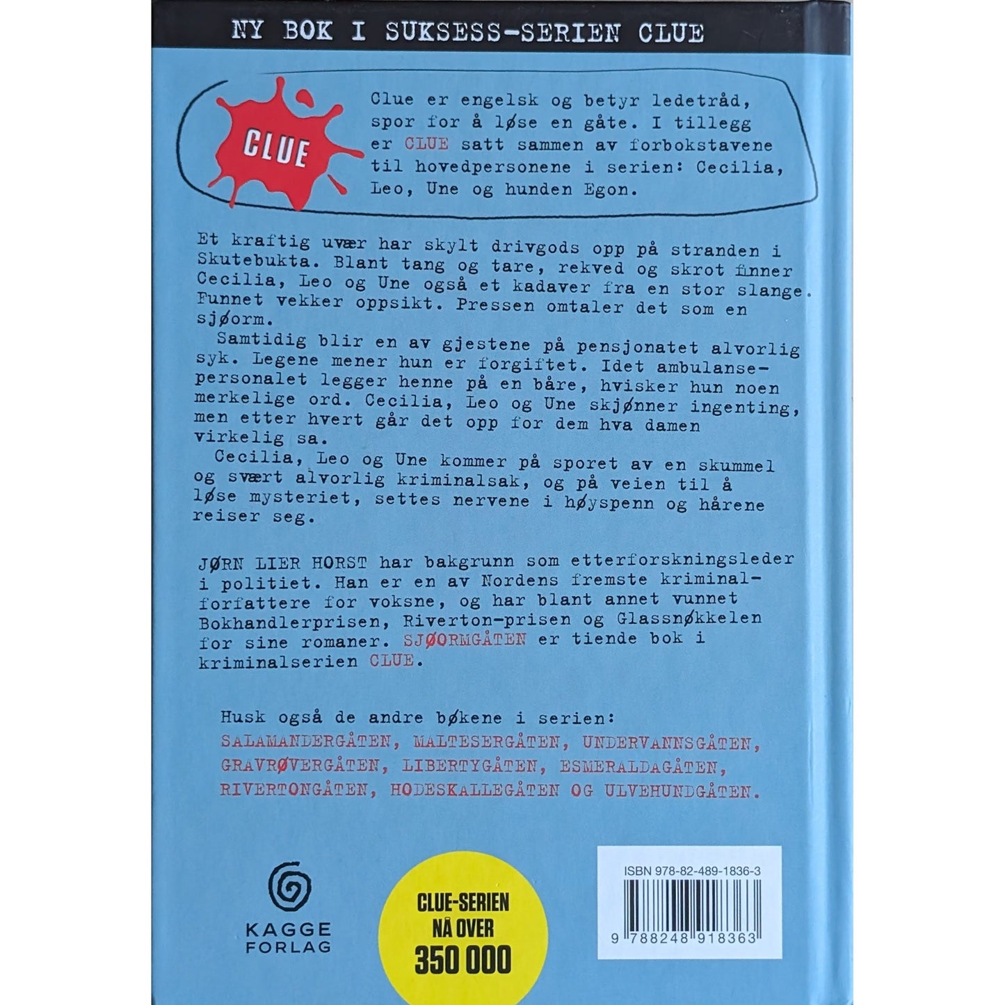 Sjøormgåten - Clue-serien 10. Brukt bok av Jørn Lier Horst
