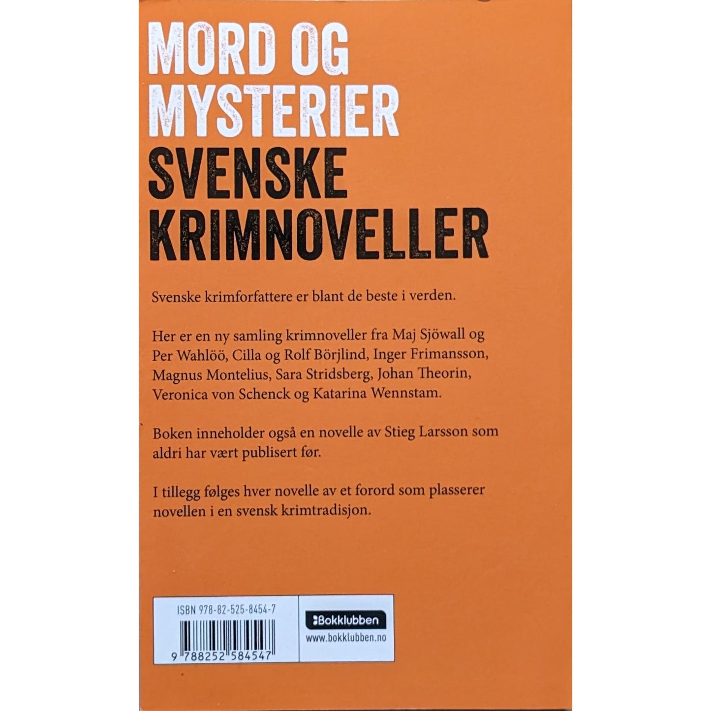 Mord og mysterier. Svenske krimnoveller. Brukt bok