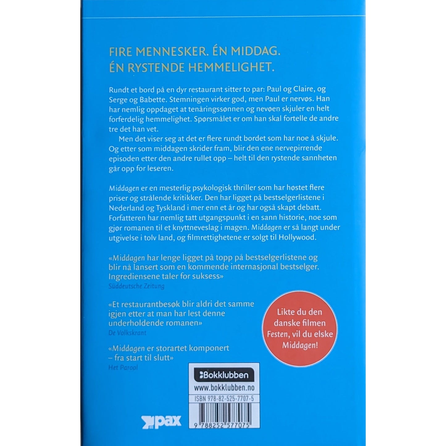 Middagen. Brukte bøker av Herman Koch