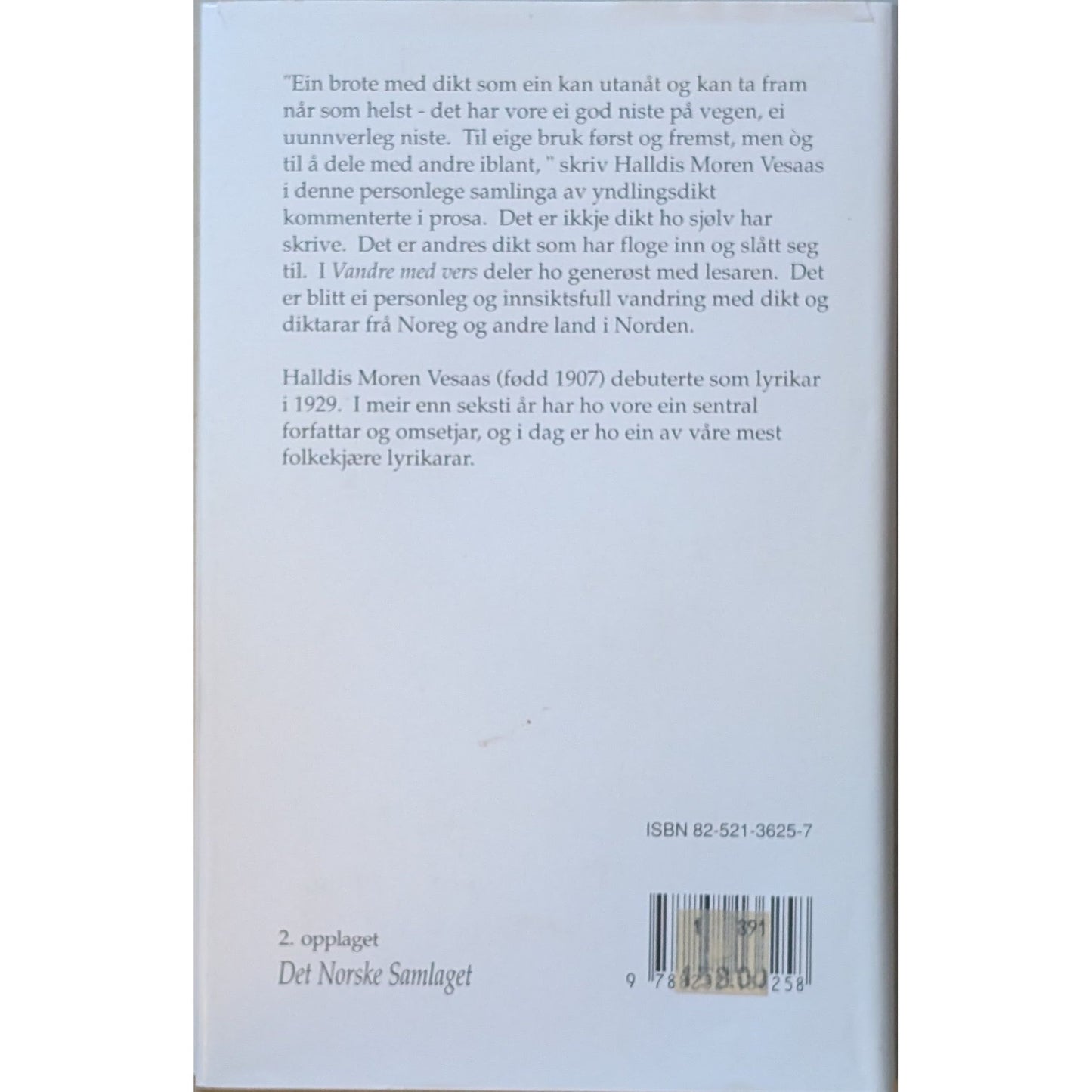 Vandre med vers. Brukte bøker av Halldis Moren Vesaas