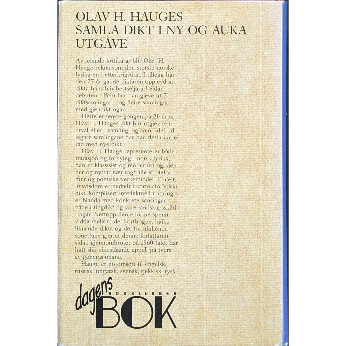 Olav H. Hauge: Dikt i samling - brukte bøker av Olav H. Hauge