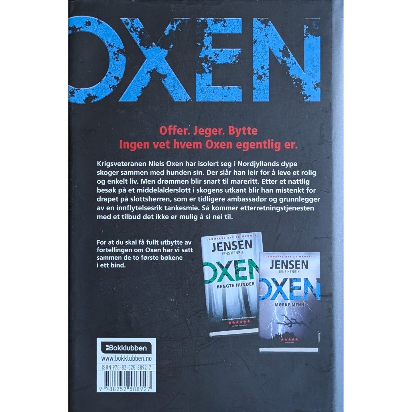 Hengte hunder, Mørke Menn, Oxen 1 og 2. Brukte bøker av Jens Henrik Jensen