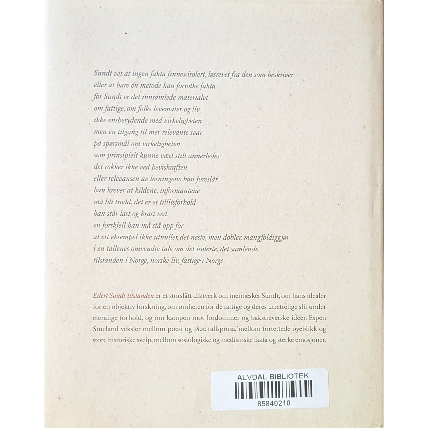 Eilert Sundt-tilstanden. Brukte bøker av Espen Stueland. Inventaret bokhandel