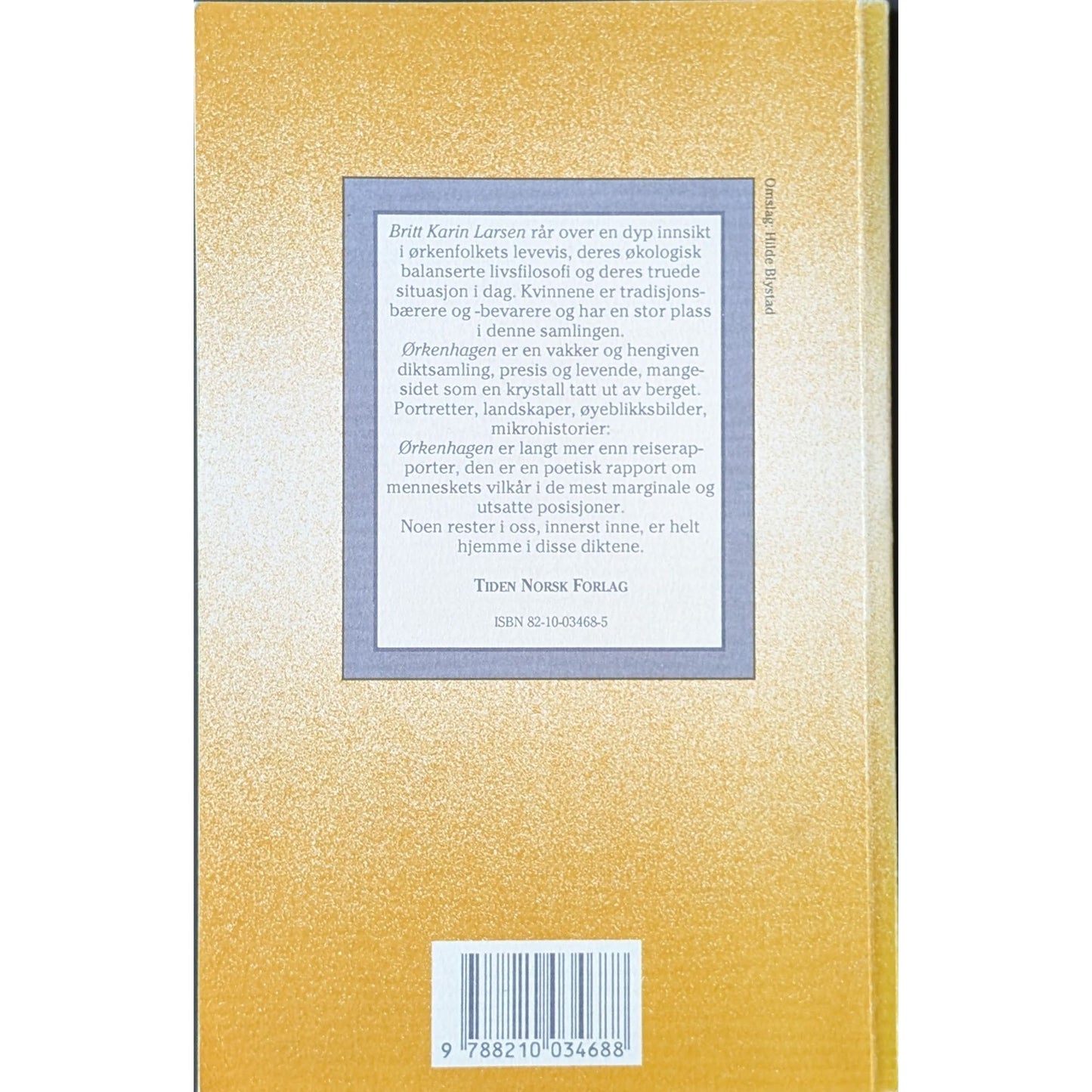 Ørkenhagen. Dikt. Brukte bøker av Britt Karin Larsen. Inventaret bokhandel