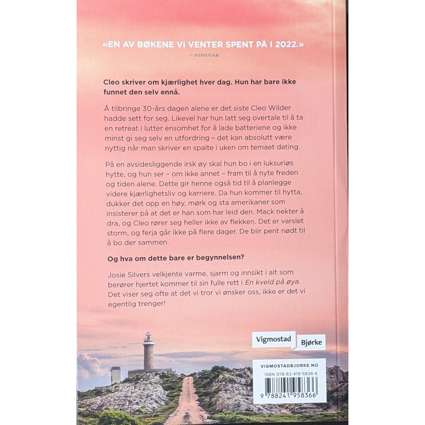 En kveld på øya, brukte bøker av Josie Silver. Inventaret bokhandel