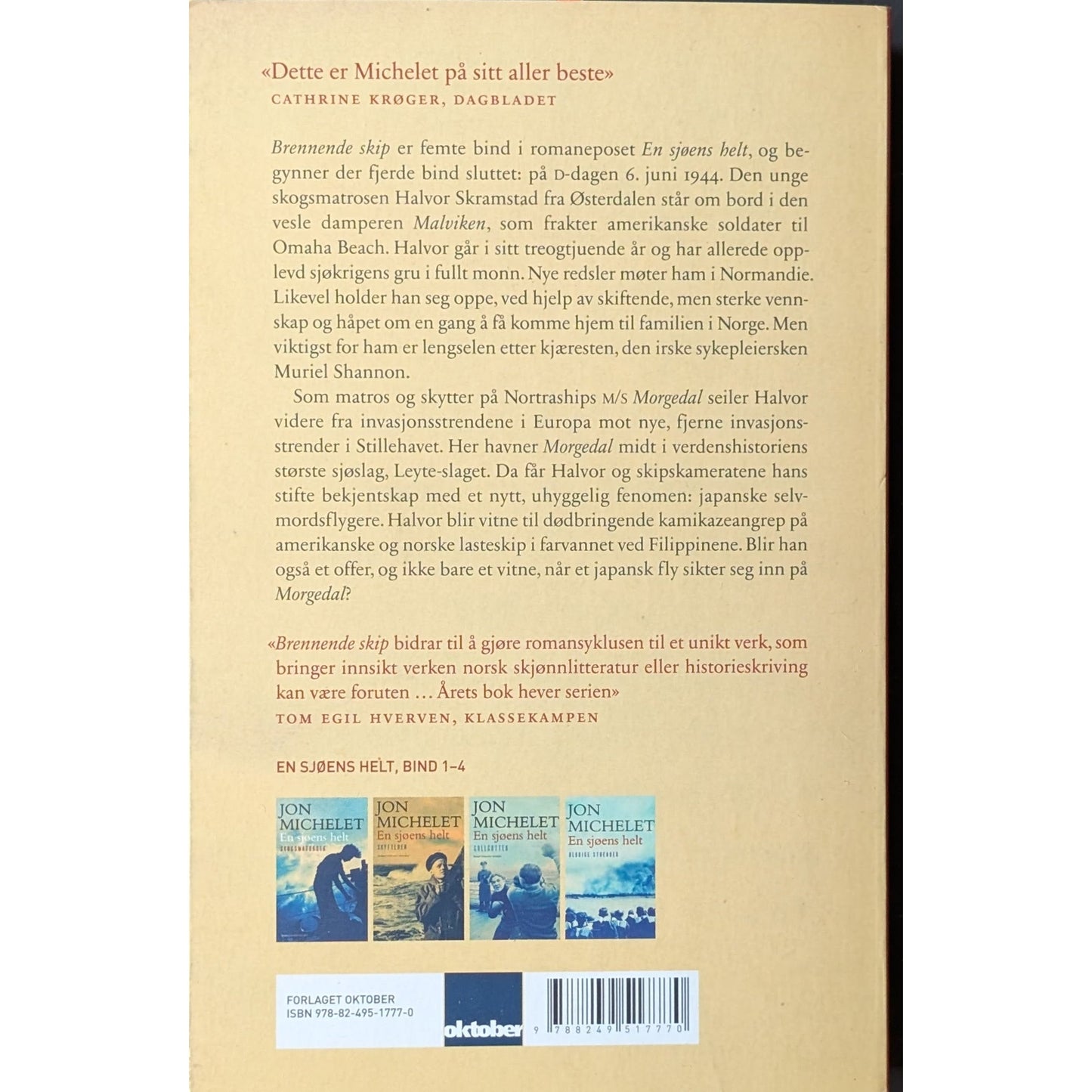 Brennende skip (En sjøens helt 5), brukte bøker av Jon Michelet