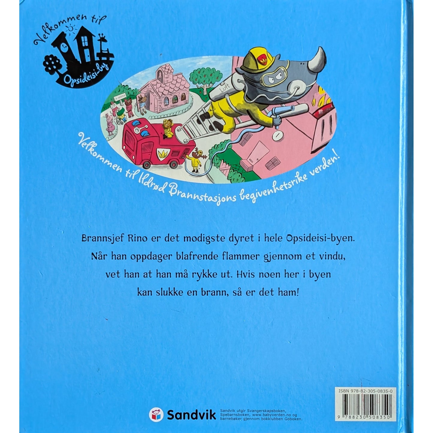Brannsjef Rino rykker ut. Brukte barnebøker av Sam Lloyd hos Inventaret