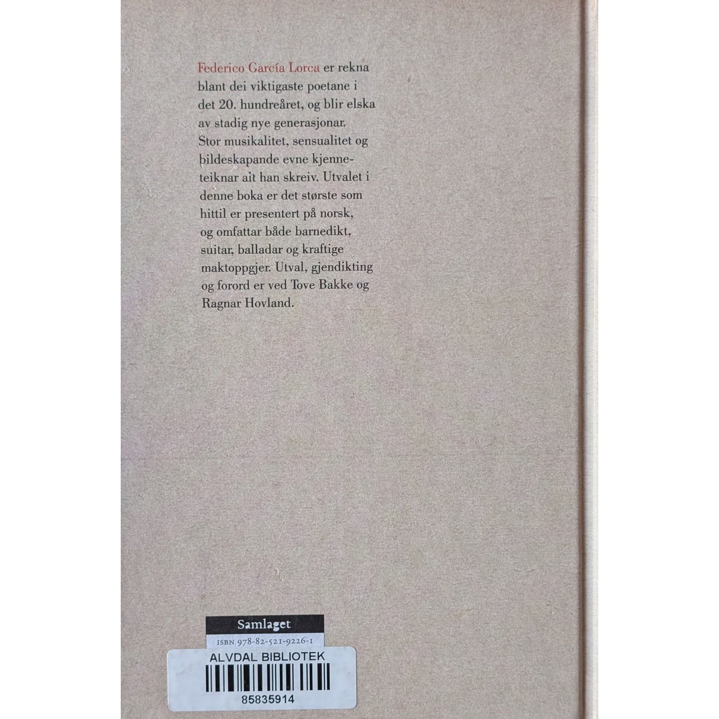 Grøn vil eg ha deg grøn. Brukte bøker av Federico García Lorca. Dikt