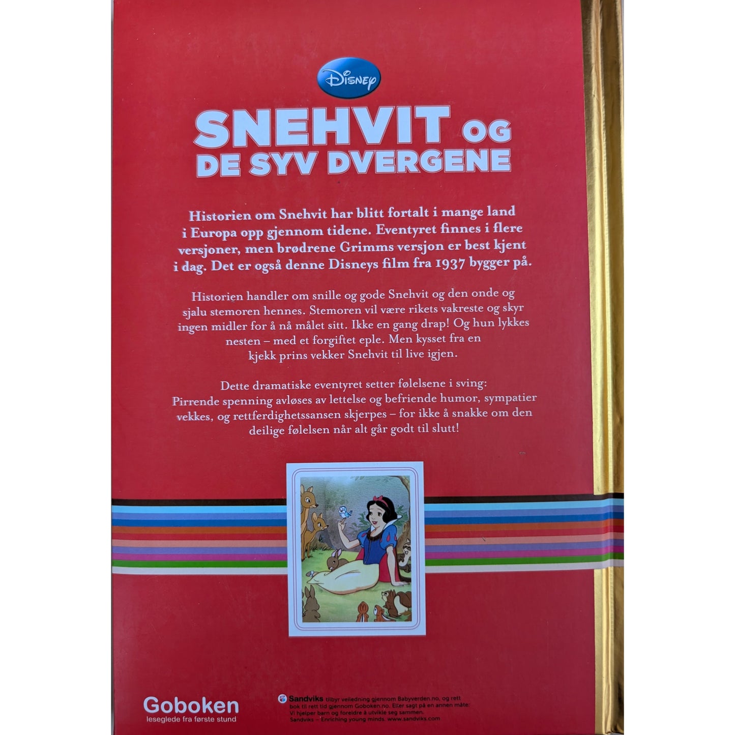 Snehvit og de syv dvergene. Brukte bøker fra Disney. Goboken