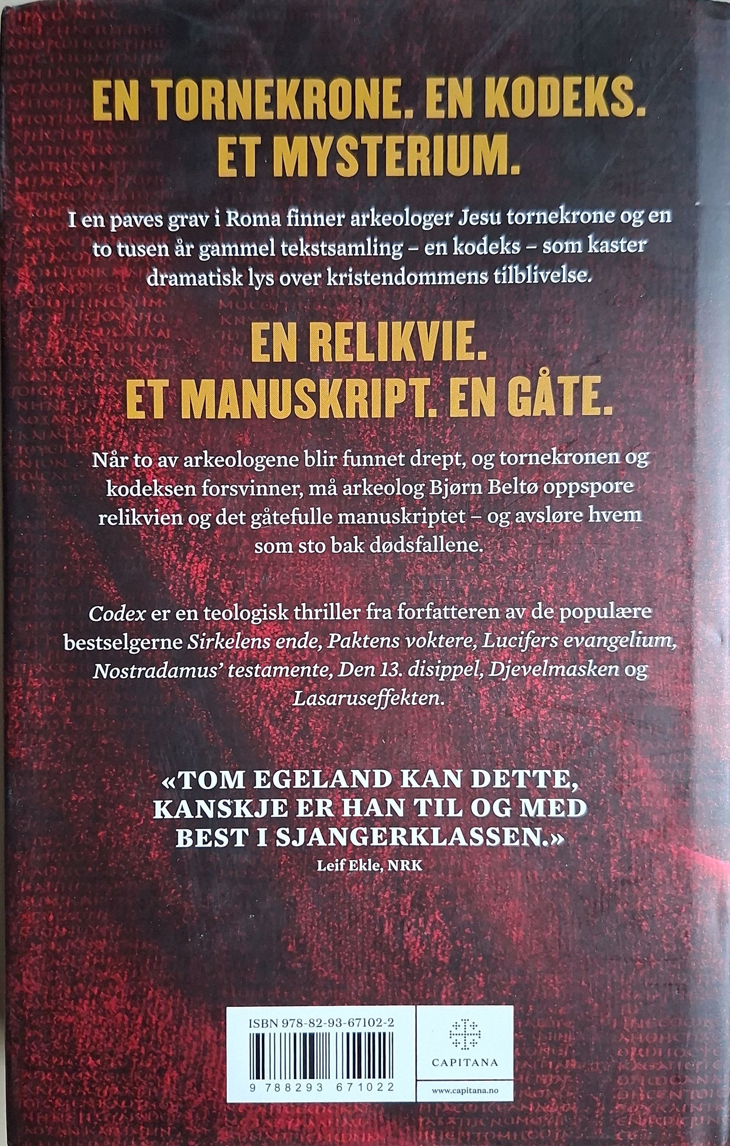Egeland, Tom: Bjørn Beltø 8 - Codex