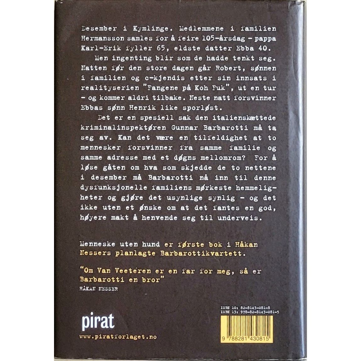 Menneske uten hund - Brukte bøker av Håkan Nesser