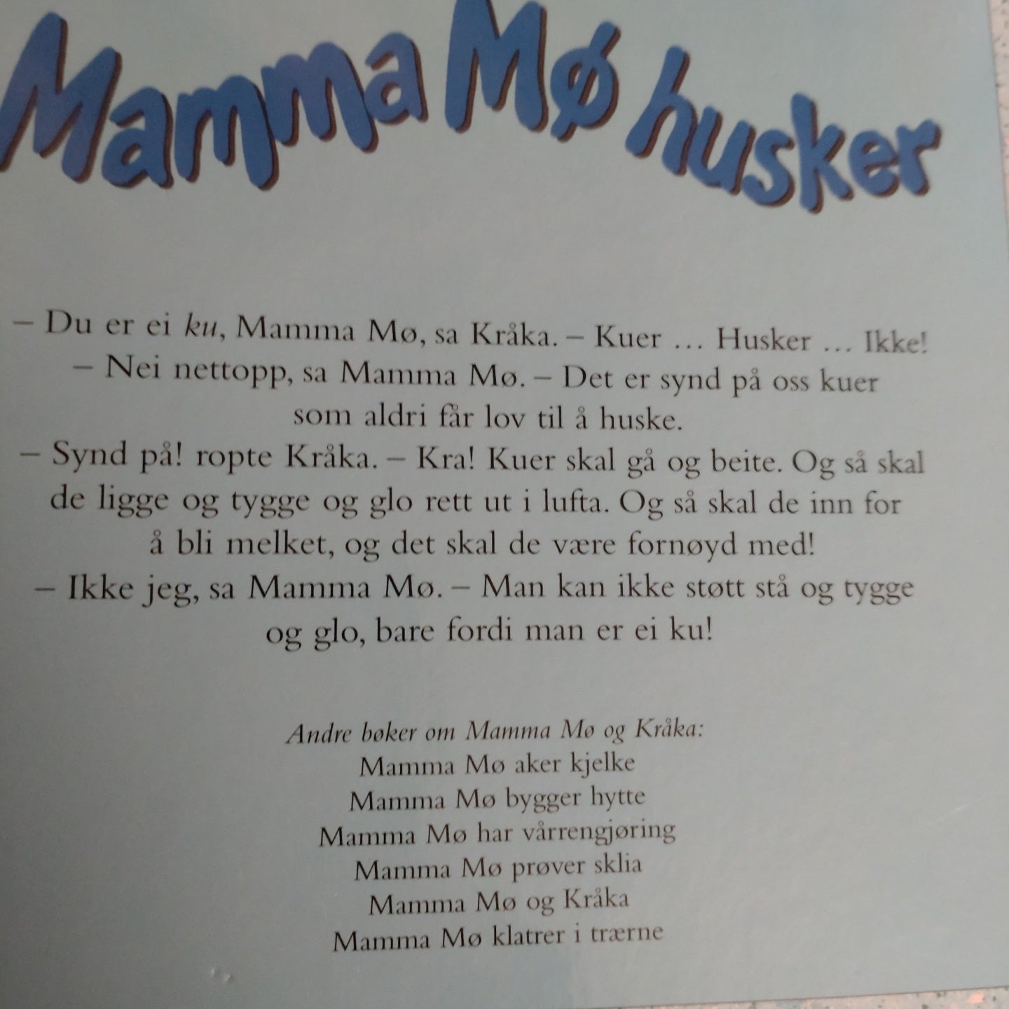 Wieslander, Jujja og Tomas: Mamma Mø husker