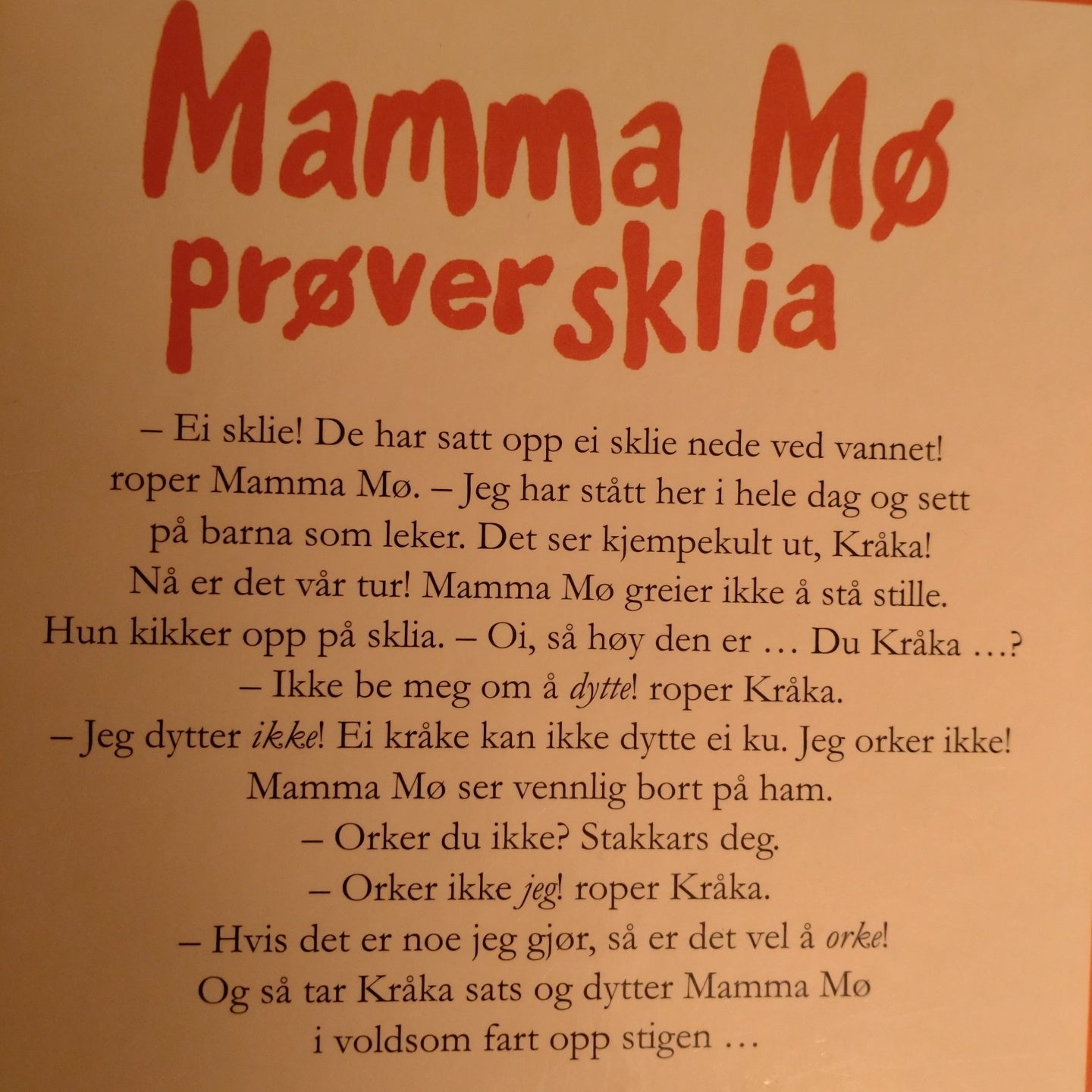 Wieslander, Jujja: Mamma Mø prøver sklia