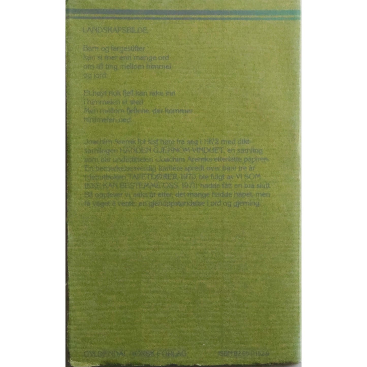 Aremk, Joachim: Spor på jorden. Dikt. Brukt bok