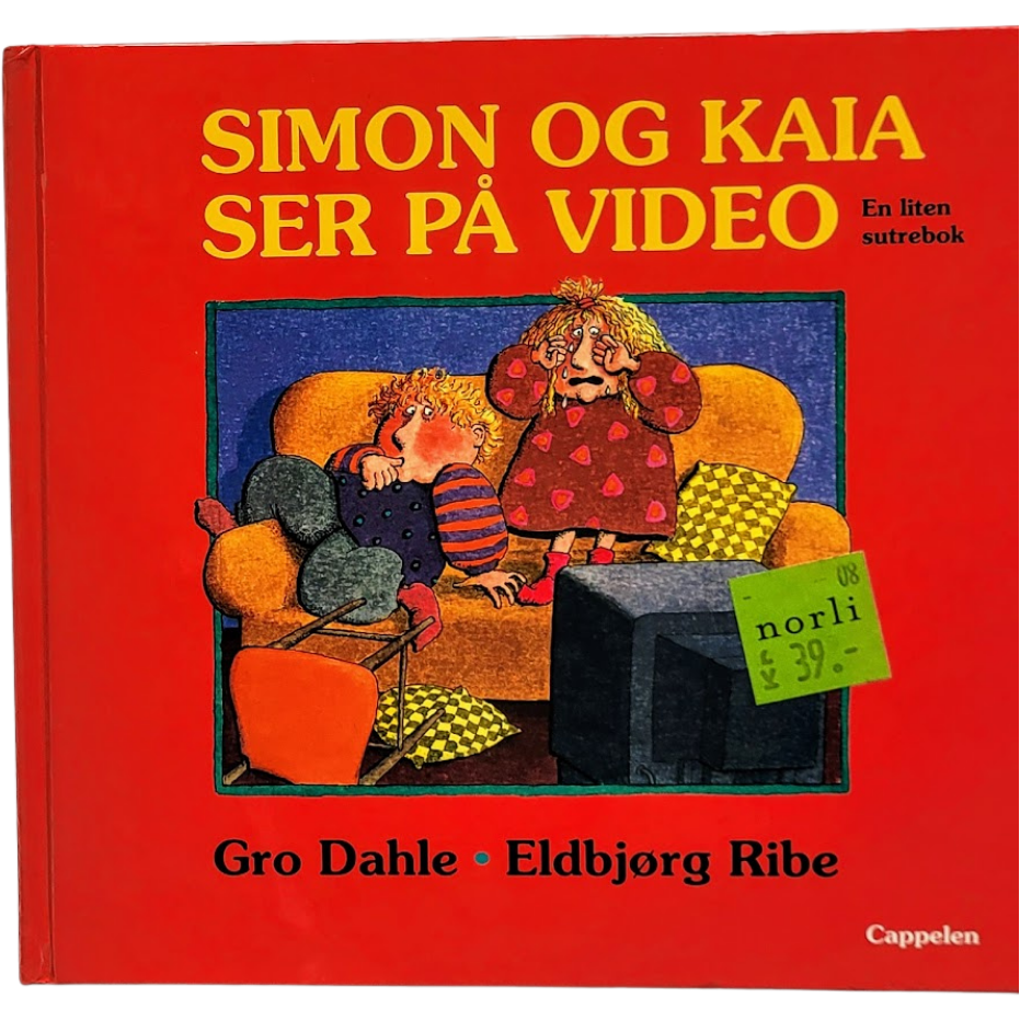 Simon og Kaia ser på video, brukte bøker av Gro Dahle