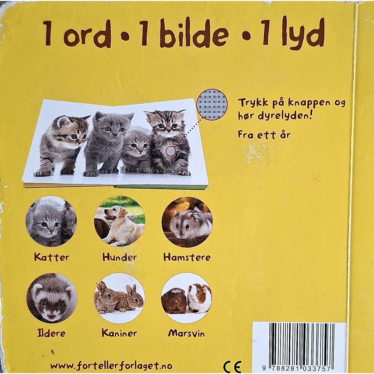 Kjæledyrene mine - 1 ord, 1 bilde, 1 lyd, bakside