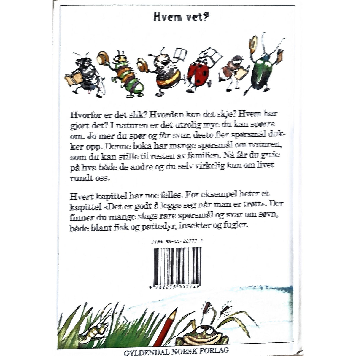 Fugl eller fisk? Naturspørrebok for barn, bakside