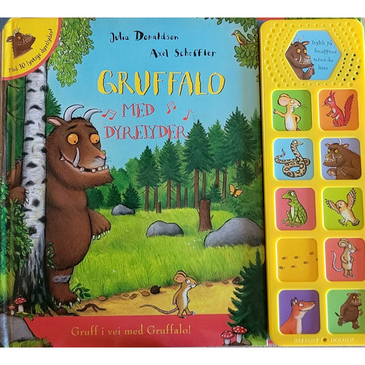 Gruffalo med dyrelyder, brukte bøker av Julia Donaldson ag Axel Scheffler