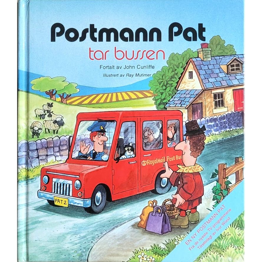 Postmann Pat tar bussen, brukte bøker av John Cunliffe