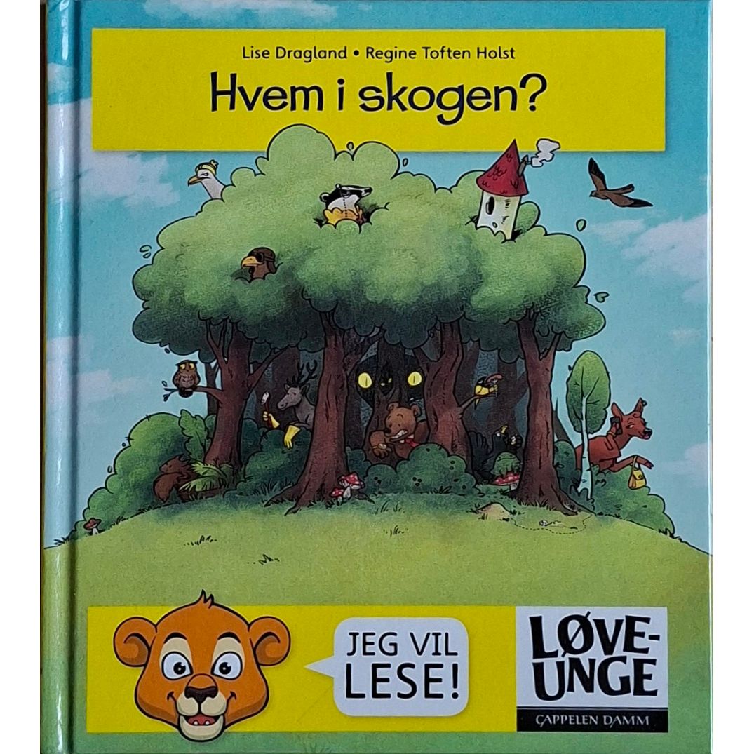 Hvem i skogen?, brukte bøker av Lise Dragland. Løveunge