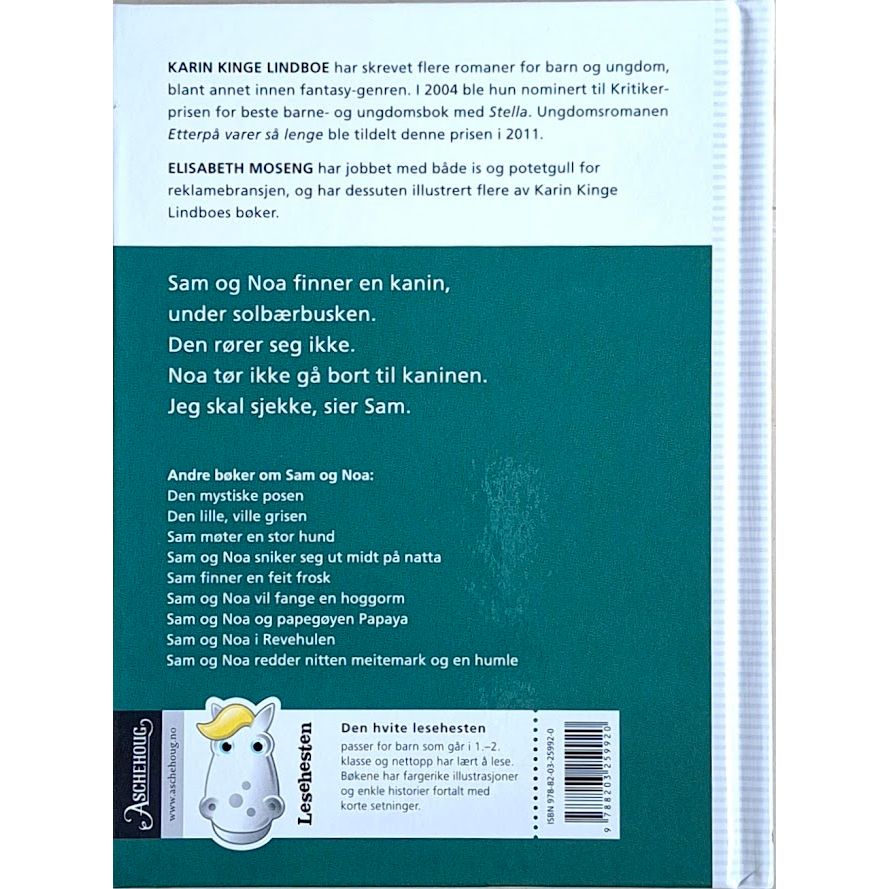 Lindboe, Karin Kinge: Sam og Noa og den stakkars kaninen under solbærbusken