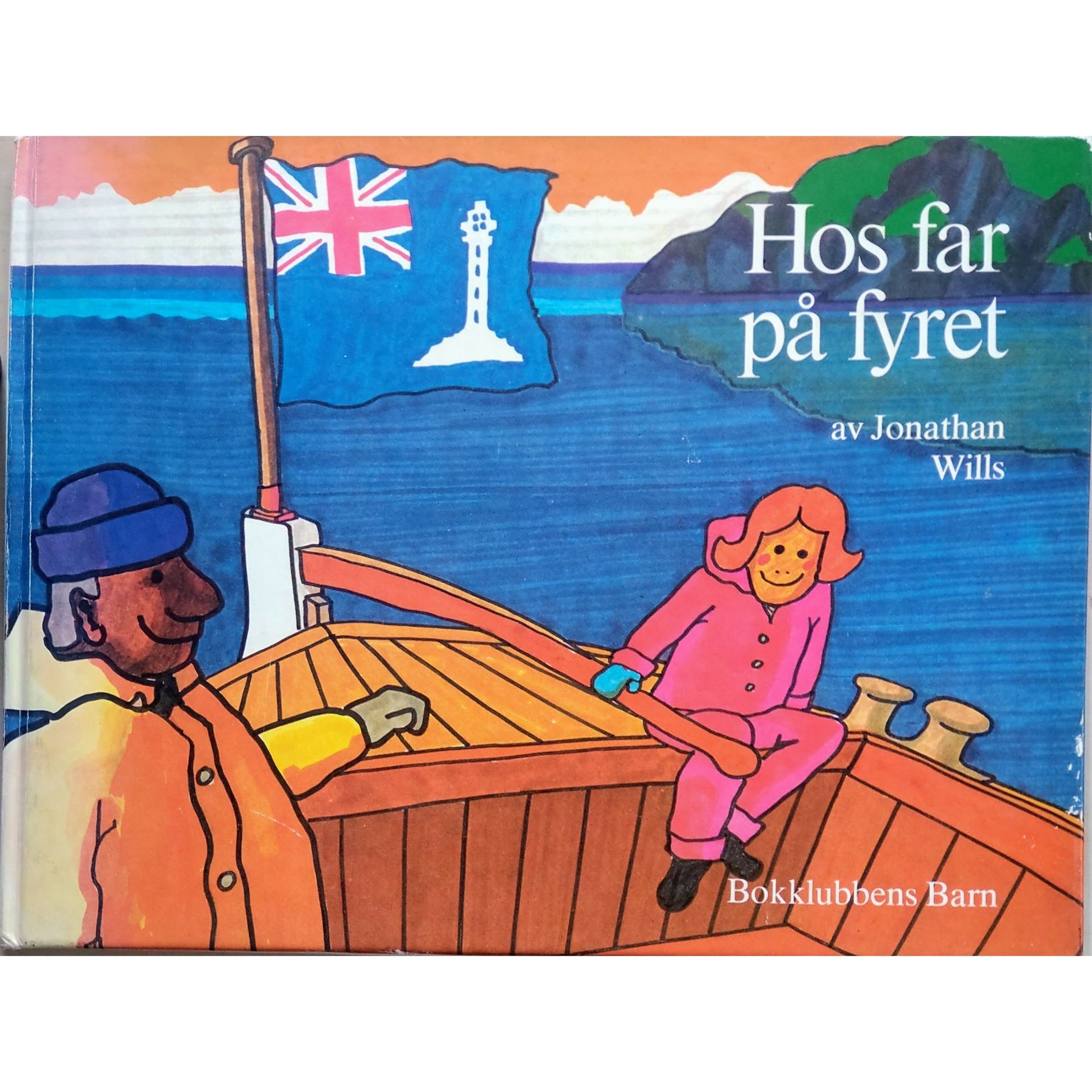 Hos far på fyret, brukte barnebøker av Jonathan Wills og Ingebrigt Davik