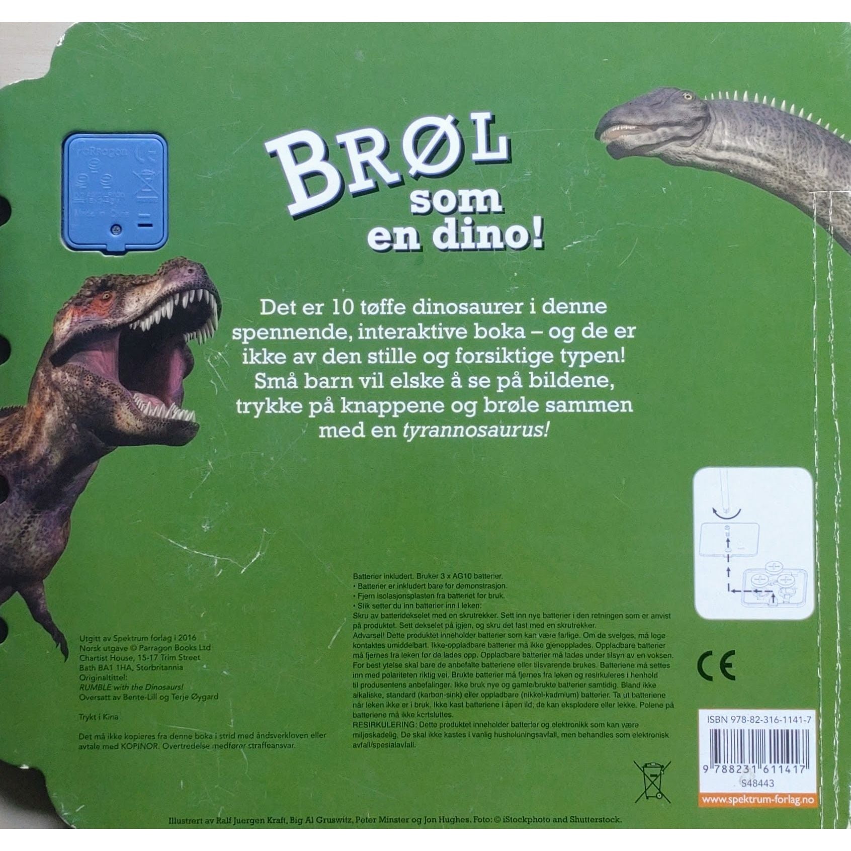 Brøl som en dino! 10 dinosaurlyder. Brukte bøker med lyd om dinosaurer