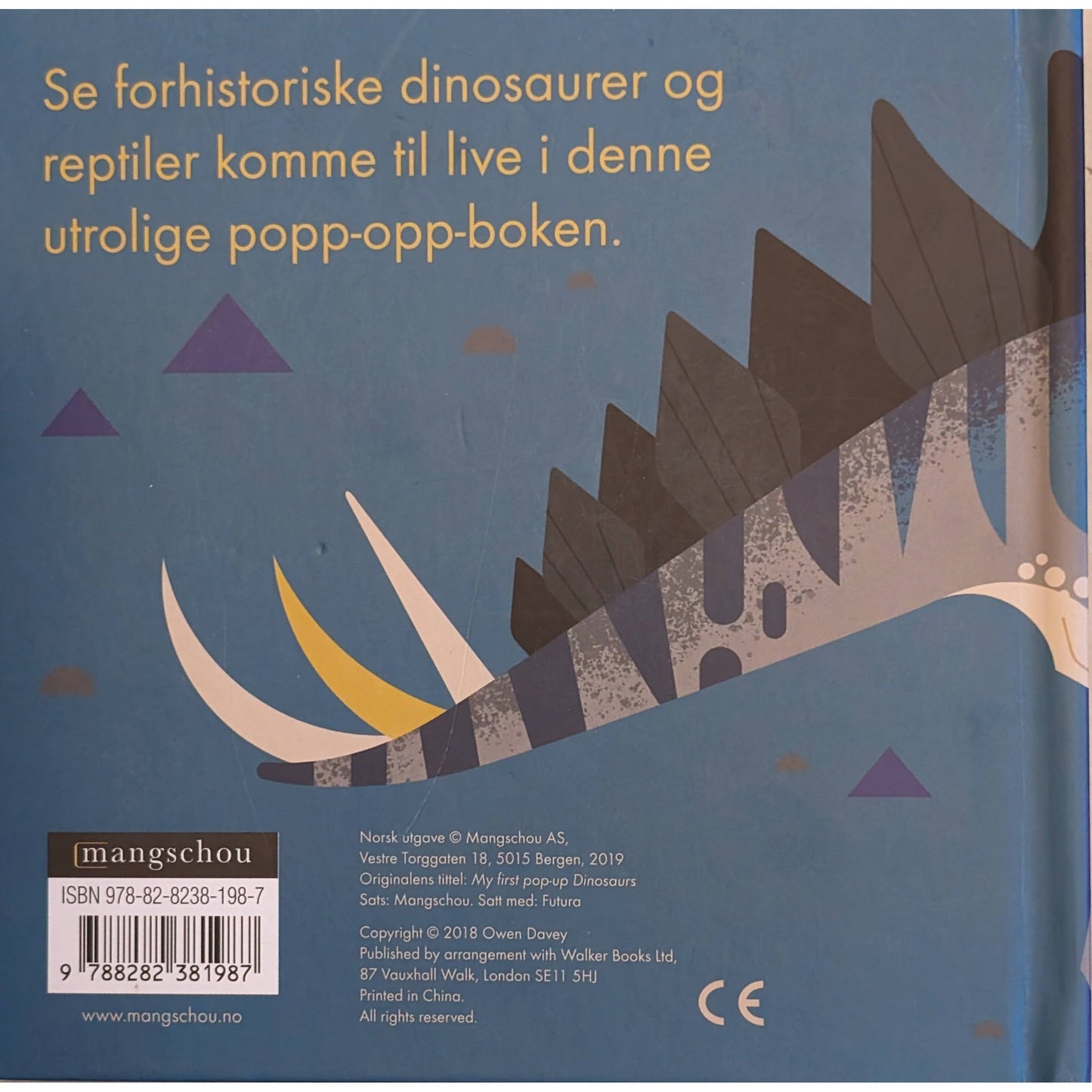 Popp-opp dinosaur. Brukte bøker av Owen Davey. Faktabok om dinosaurer