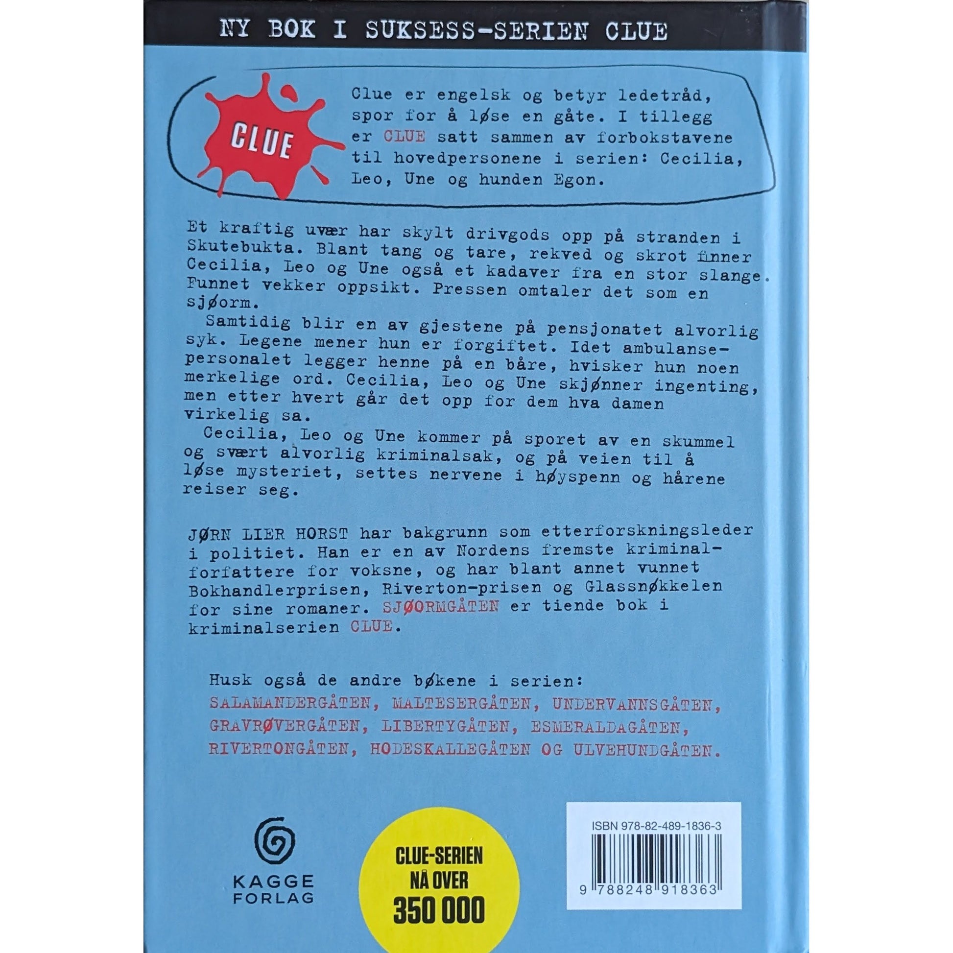 Sjøormgåten - Clue-serien 10. Brukt bok av Jørn Lier Horst
