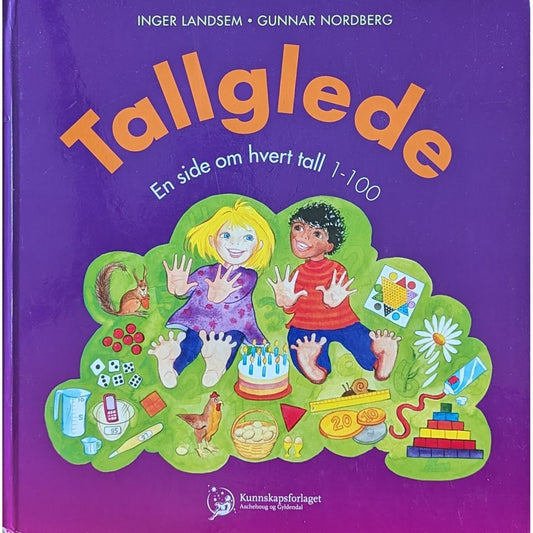 Tallglede. En side om hver tall fra 1 til 100, brukte bøker av Inger Landsem