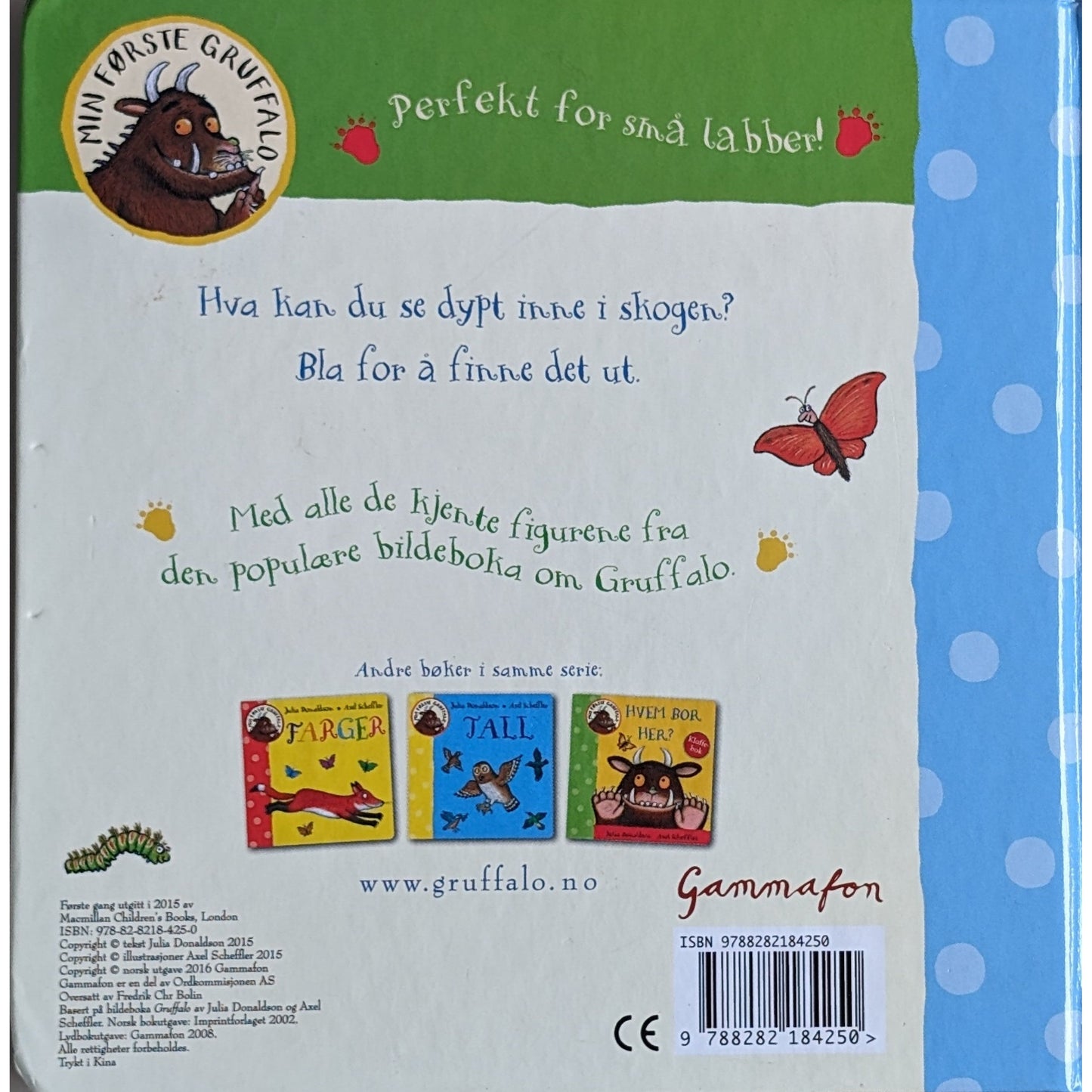 Se og si, brukte bøker om Gruffalo av Julia Donaldson og Axel Scheffler