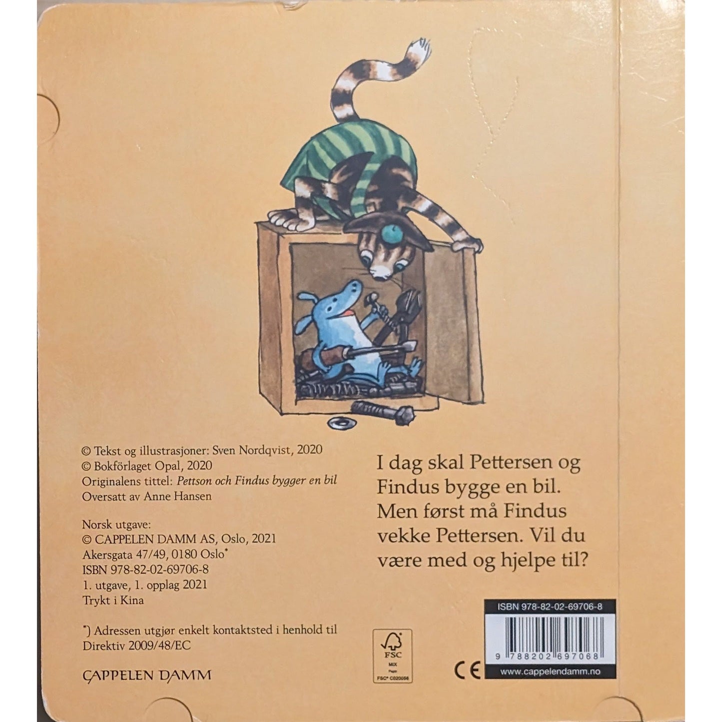 Gubben og Katten bygger en bil, brukte bøker av Sven Nordqvist