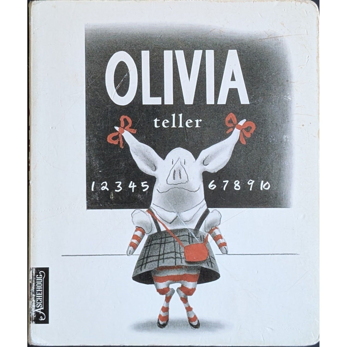 Olivia teller - Brukte bøker av Ian Falconer. Kartonert pekebok