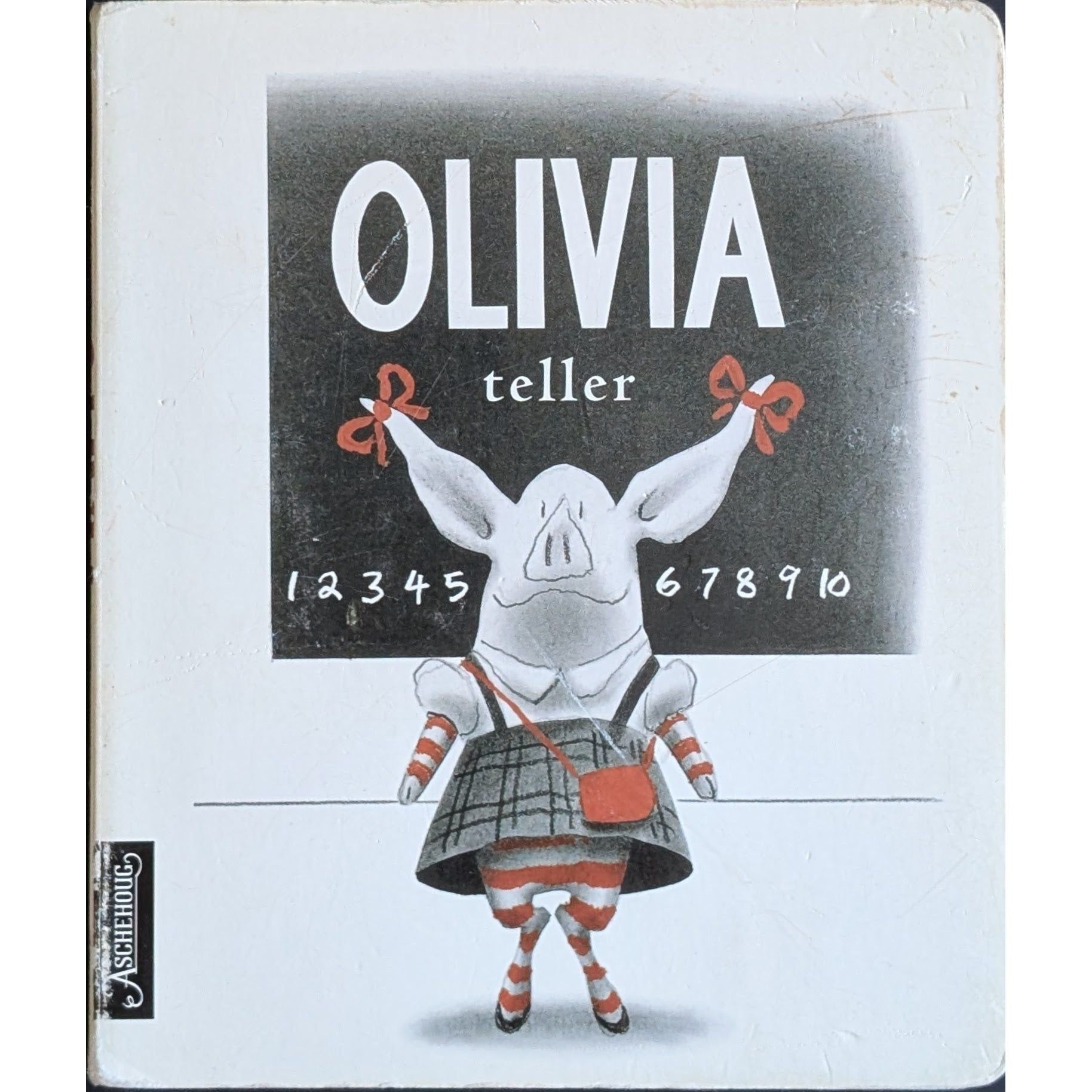 Olivia teller - Brukte bøker av Ian Falconer. Kartonert pekebok