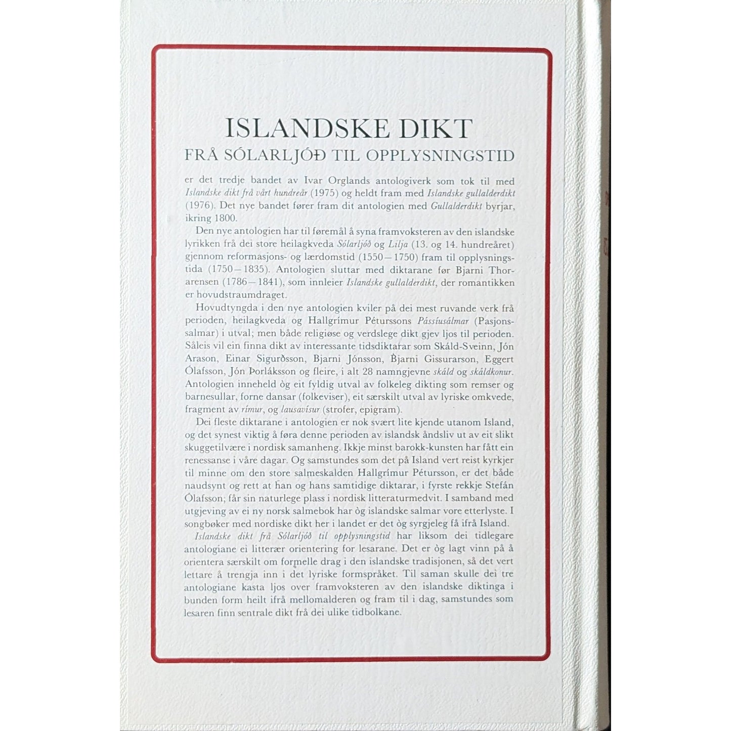 Islandske dikt. 1300 - 1835. Brukte bøker av Ivar Orgland. Inventaret bokhandel