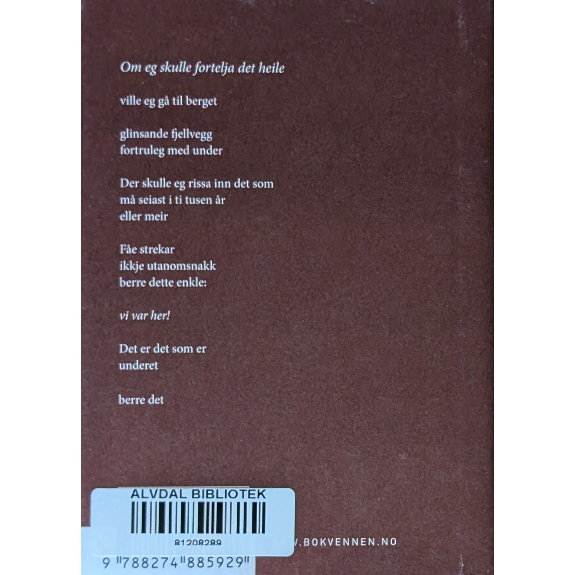 Tida søv aleine. Brukt poesibok av Hans Antoen Grønskag. Inventaret bokhandel