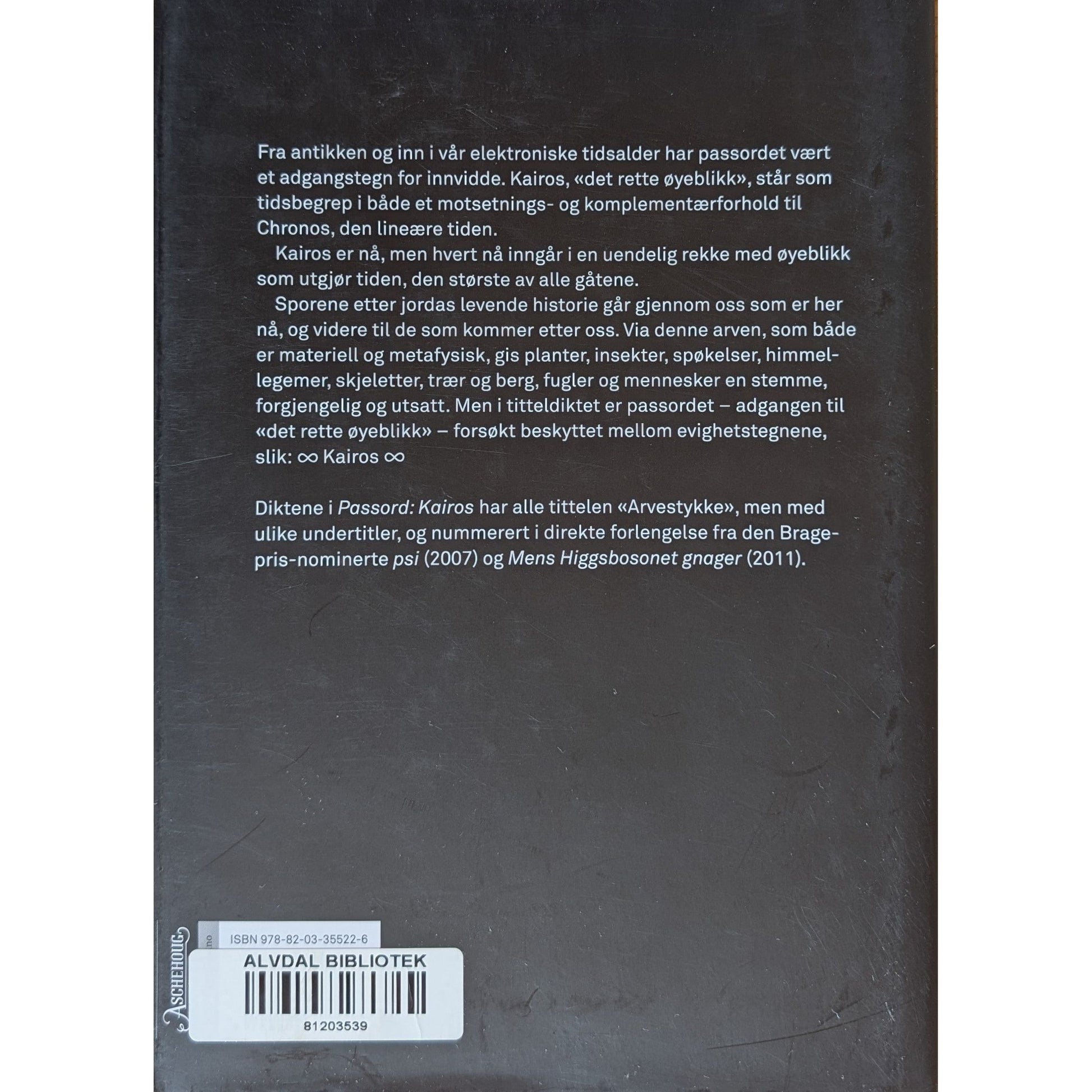 Passord: Kairos. Brukte bøker av Torild Wardenær. Inventaret bokhandel