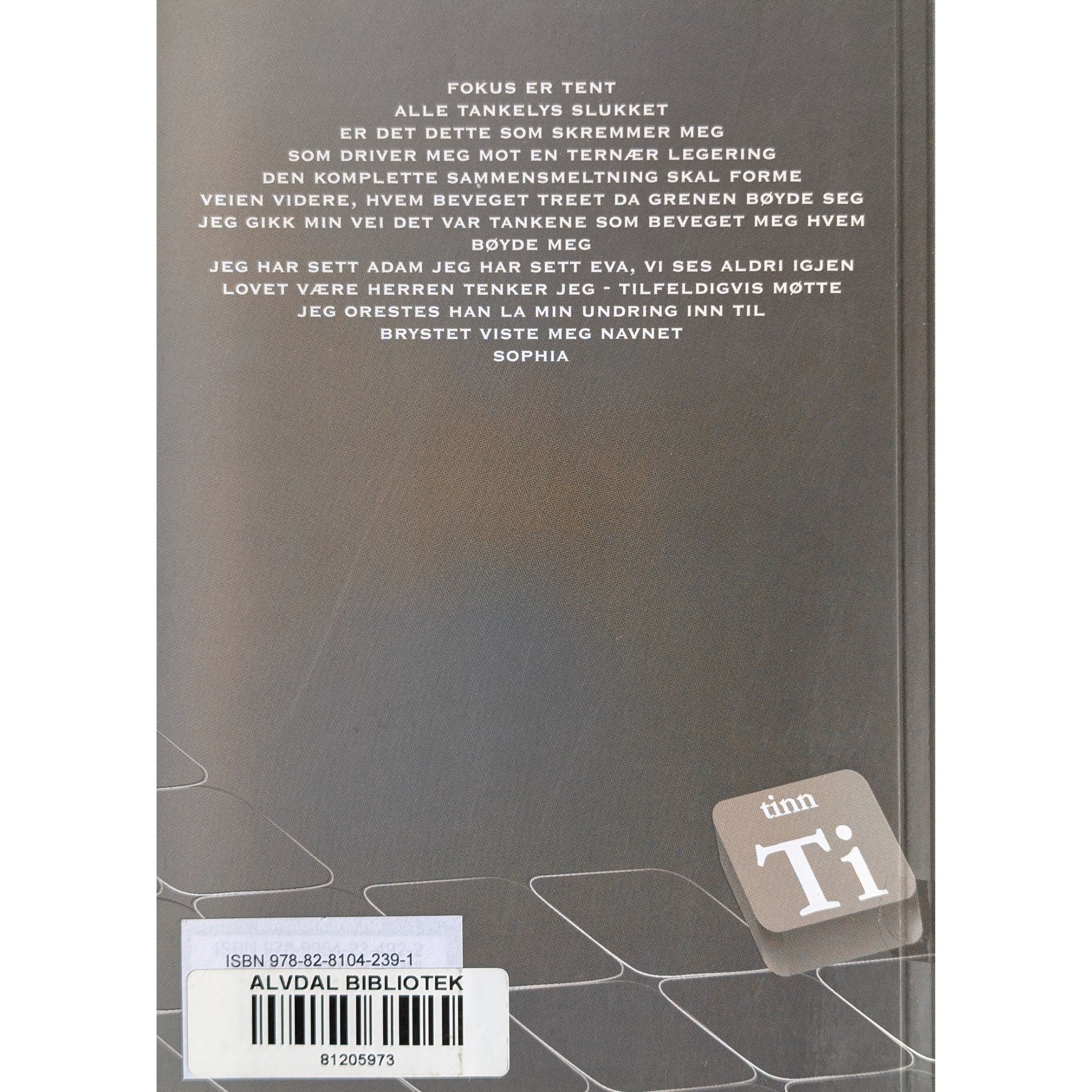 Det periodiske system. Metallene synger. Brukt bok av Turid Høvin. Poesi