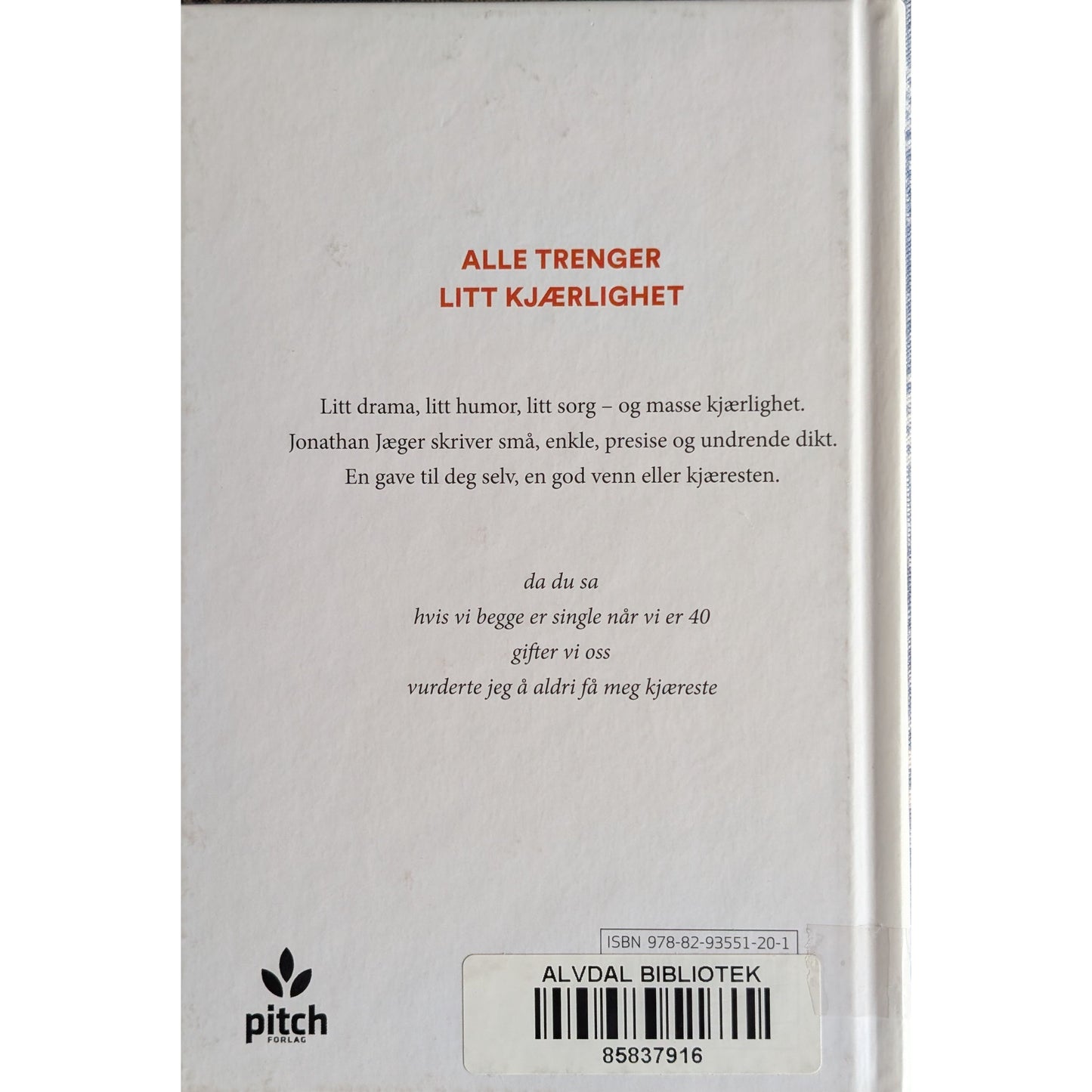 Ta meg med. Brukt bok av Jonathan Jæger. Dikt. Inventaret bokhandel