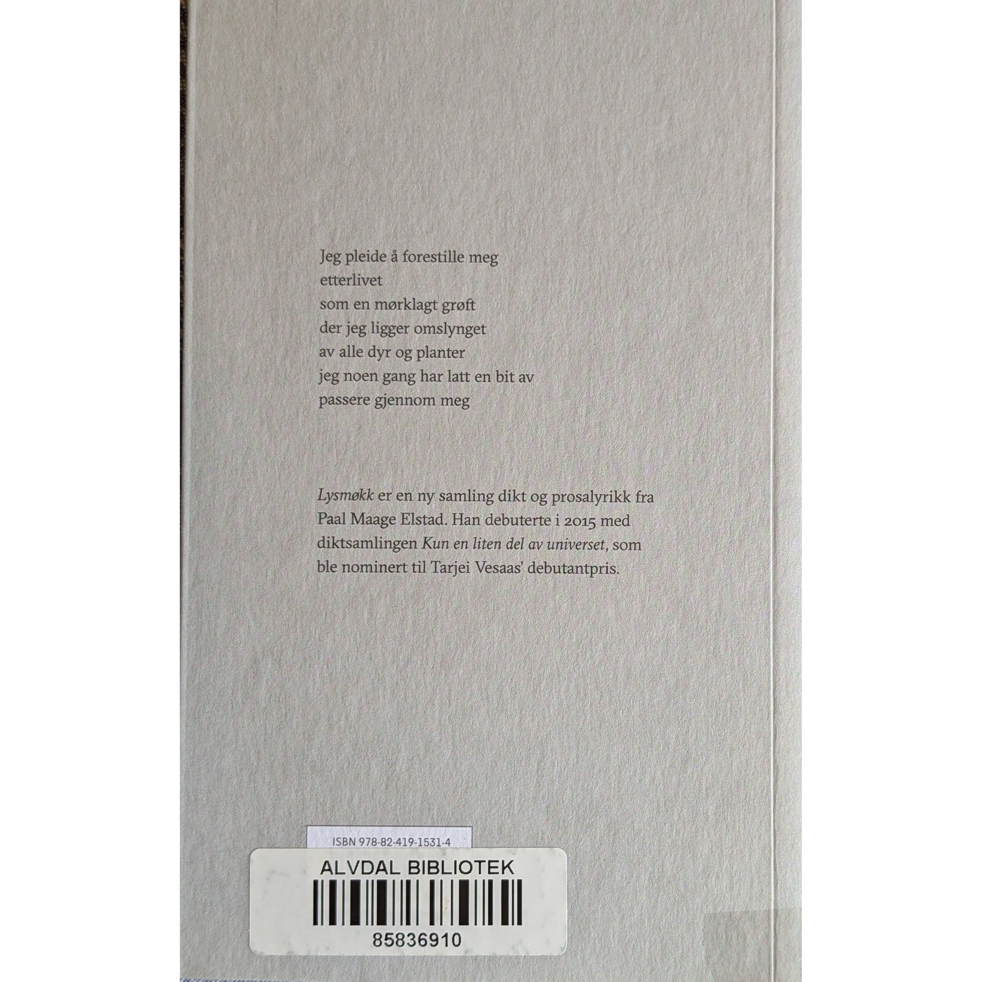 Lysmøkk. Brukte bøker av Paal Maage Elstad. Inventaret bokhandel