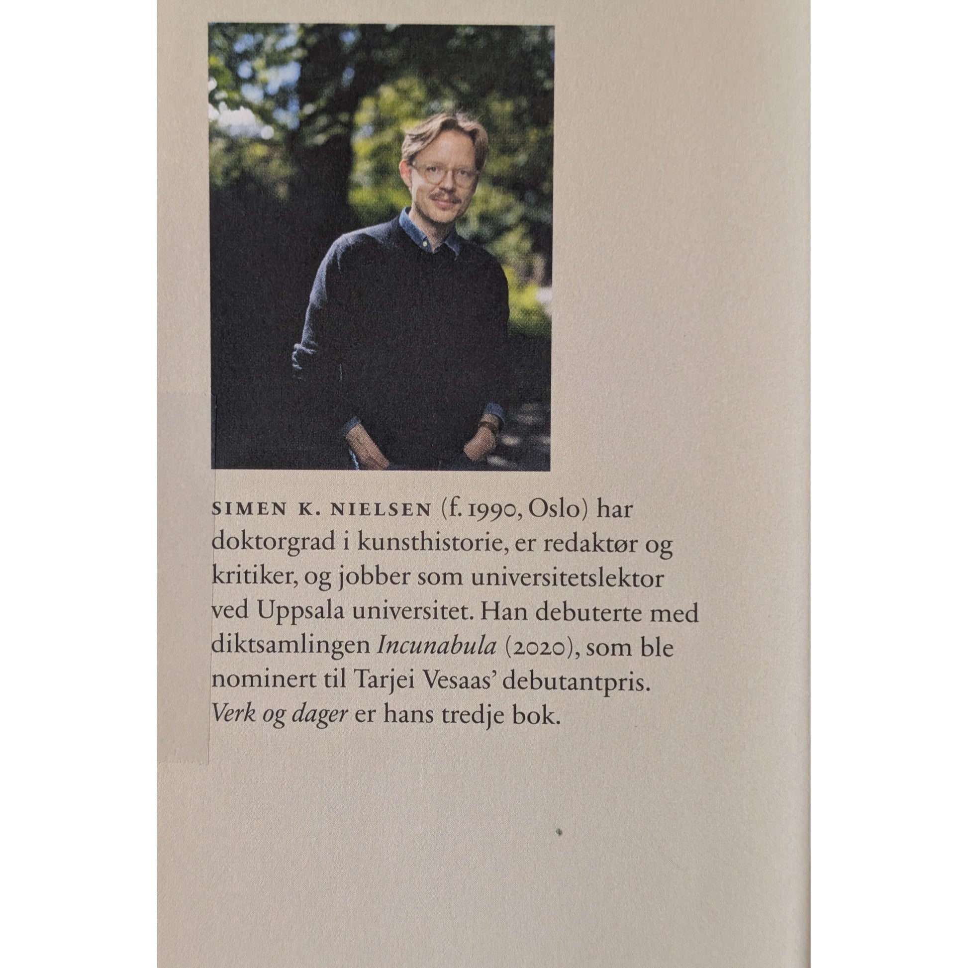 Verk og dager. Dikt. Brukte bøker av Simen K. Nielsen. Bruktbokhandel