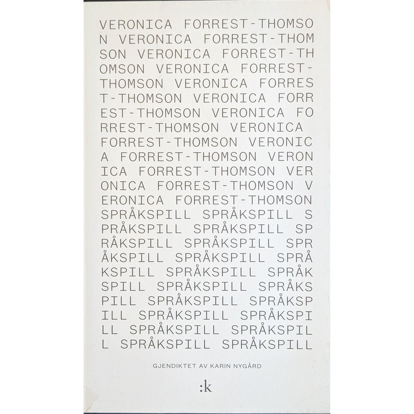 Språkspill. Brukte bøker av Veronica Forrest-Thomson. Bruktbokhandel