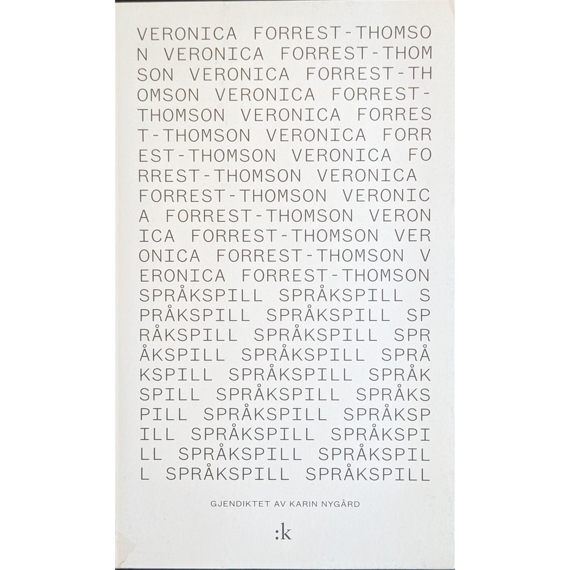 Språkspill. Brukte bøker av Veronica Forrest-Thomson. Bruktbokhandel