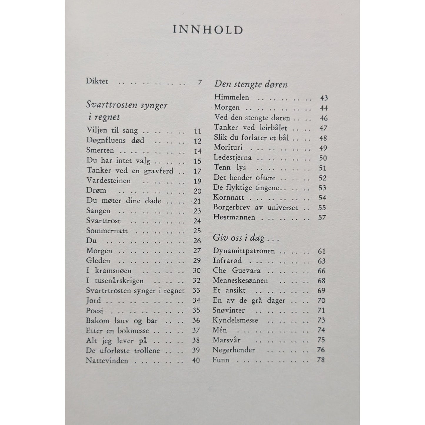 Kyndelsmesse Dikt. Brukt bok av Hans Børli.  Inventaret bruktbokhandel