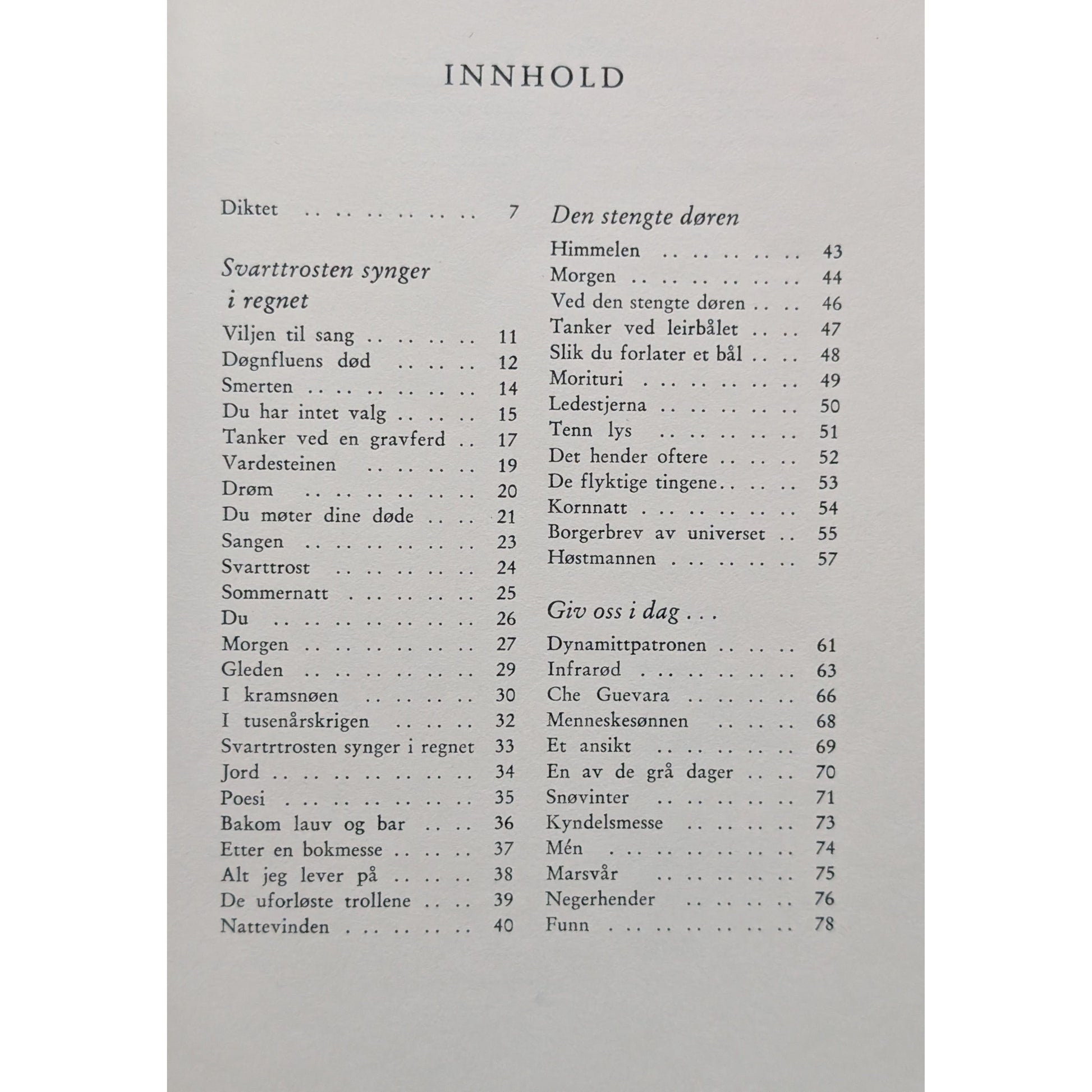 Kyndelsmesse Dikt. Brukt bok av Hans Børli.  Inventaret bruktbokhandel